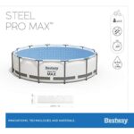 Bestway® Steel Pro MAX™ Aufstellpool Komplett-Set mit Filterpumpe Ø 457 x 107 cm, lichtgrau, rund - Image 3