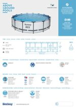 Bestway® Steel Pro MAX™ Aufstellpool Komplett-Set mit Filterpumpe Ø 457 x 107 cm, lichtgrau, rund - Image 4