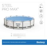 Bestway Steel Pro MAX Frame Pool Komplett-Set mit Filterpumpe Ø 427 x 122 cm, lichtgrau, rund - Image 3
