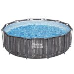 Bestway Steel Pro MAX Frame Pool-Set mit Filterpumpe Ø 366 x 100 cm, Holz-Optik (Mooreiche), rund - Image 2