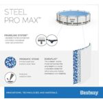 Bestway Steel Pro MAX Frame Pool Komplett-Set mit Filterpumpe Ø 427 x 122 cm, lichtgrau, rund - Image 2