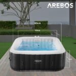 Arebos Whirlpool 185x185cm 6 Personen LED aufblasbar - Image 2