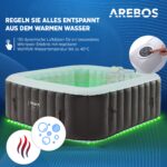 Arebos Whirlpool 185x185cm 6 Personen LED aufblasbar - Image 6