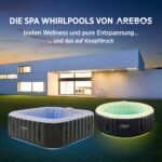 Arebos Whirlpool 185x185cm 6 Personen LED aufblasbar - Image 4