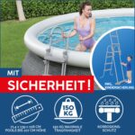 Bestway Fast Set Pool, 457 x 107 cm, Komplett-Set mit Filterpumpe, rund, graue Rattan-Optik - Image 6
