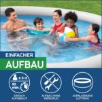 Bestway Fast Set Pool, 457 x 107 cm, Komplett-Set mit Filterpumpe, rund, graue Rattan-Optik - Image 7