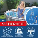 Bestway Power Steel Frame Pool Komplett-Set mit Filterpumpe 488 x 305 x 107 cm, grau, oval - Image 6