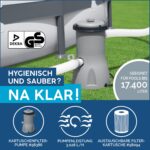 Bestway Power Steel Frame Pool Komplett-Set mit Filterpumpe 488 x 305 x 107 cm, grau, oval - Image 9