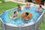 Bestway Power Steel Frame Pool Komplett-Set mit Filterpumpe 488 x 305 x 107 cm, grau, oval - Image 5