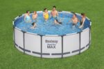 Bestway Steel Pro MAX Frame Pool Komplett-Set mit Filterpumpe Ø 427 x 122 cm, lichtgrau, rund - Image 15