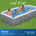Bestway® Power Steel™ Solo Pool ohne Zubehör 404 x 201 x 100 cm, grau, eckig - Image 8