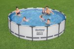 Bestway® Steel Pro MAX™ Aufstellpool Komplett-Set mit Filterpumpe Ø 457 x 107 cm, lichtgrau, rund - Image 15