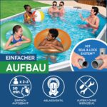 Bestway Power Steel Frame Pool Komplett-Set mit Filterpumpe 488 x 305 x 107 cm, grau, oval - Image 7