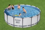 Bestway® Steel Pro MAX™ Aufstellpool Komplett-Set mit Filterpumpe Ø 457 x 122 cm, lichtgrau, rund - Image 17
