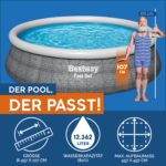 Bestway Fast Set Pool, 457 x 107 cm, Komplett-Set mit Filterpumpe, rund, graue Rattan-Optik - Image 10